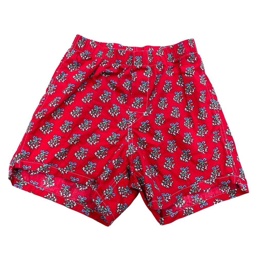 Vineyard Vines Boxers Men's Size XS Mistletoe Print 100% Cotton Holiday Red‎